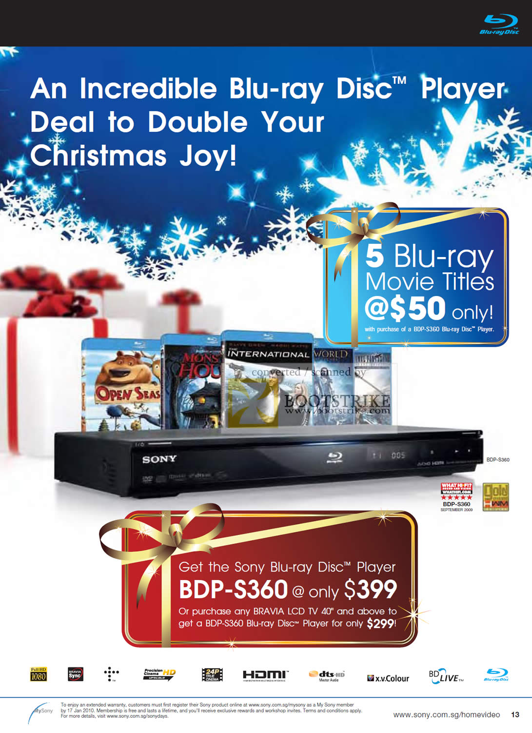 C3 2009 price list image brochure of Sony Blu Ray Disc Player BDP S360
