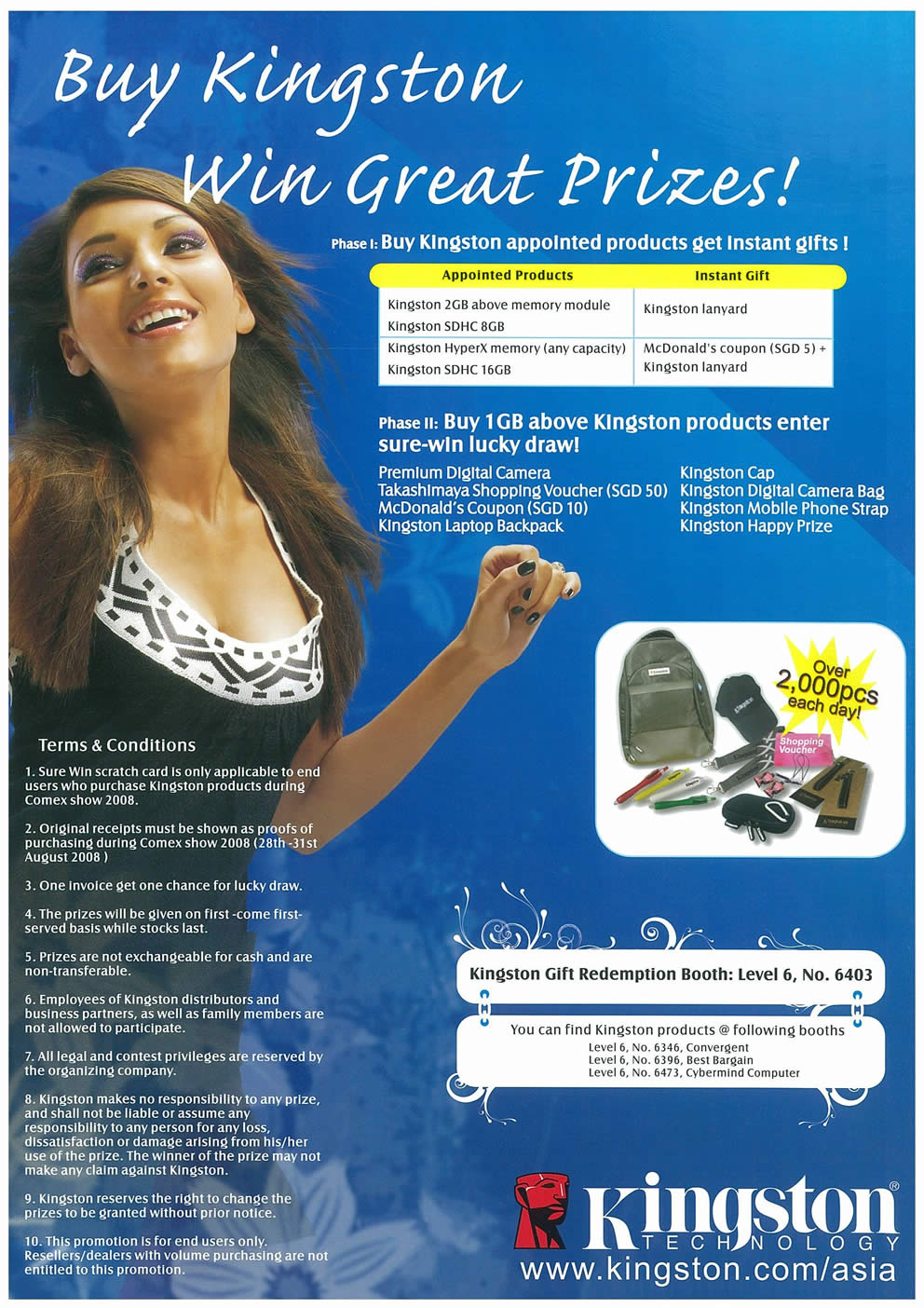 Comex 2008 price list image brochure of Kingston