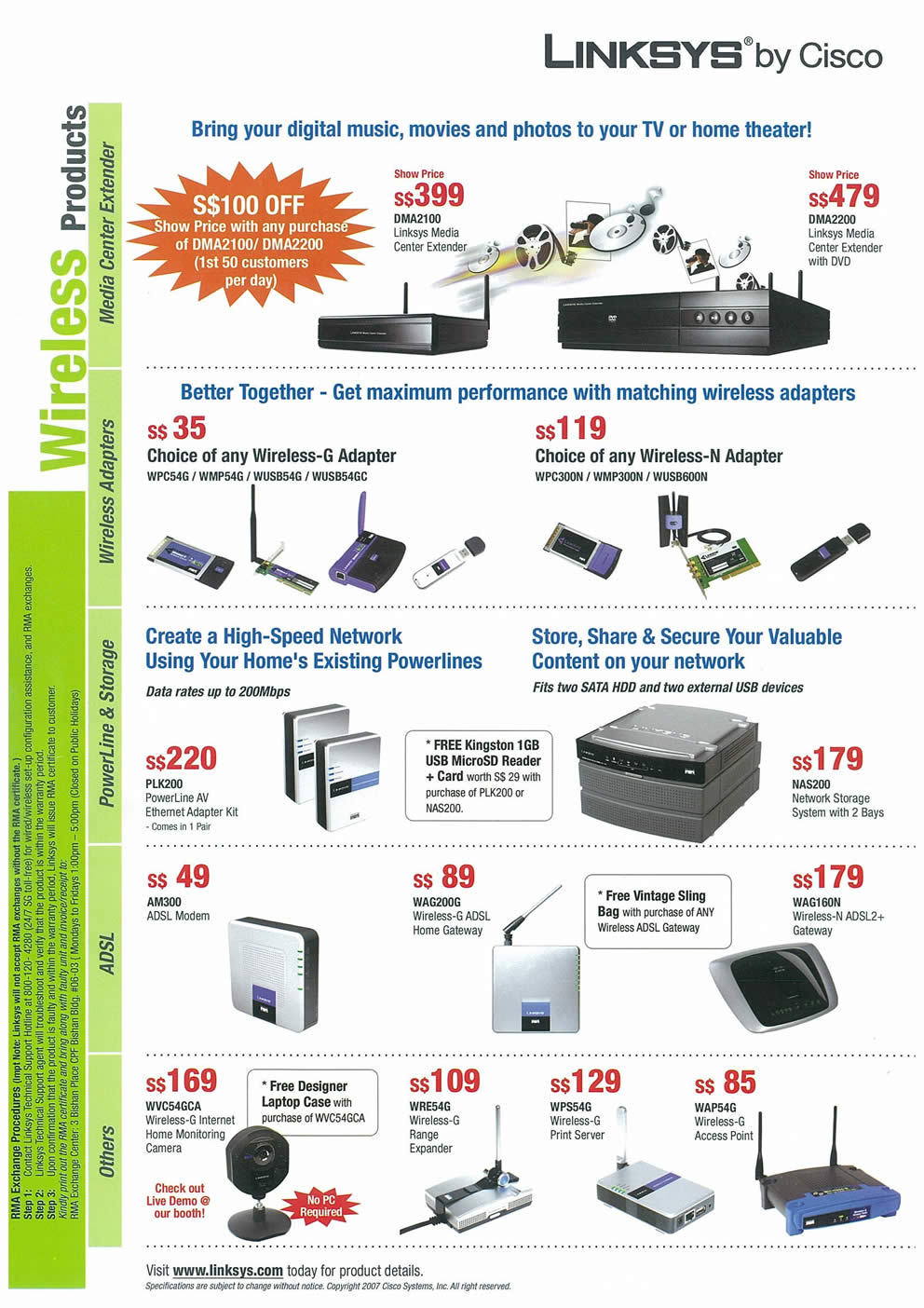 Comex 2008 price list image brochure of Linksys Page 2