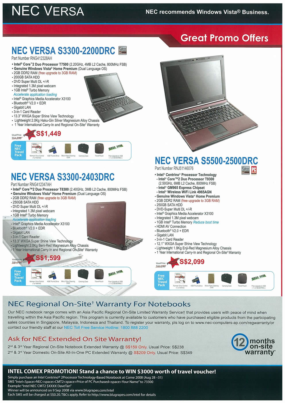 Comex 2008 price list image brochure of NEC Notebooks Page 2