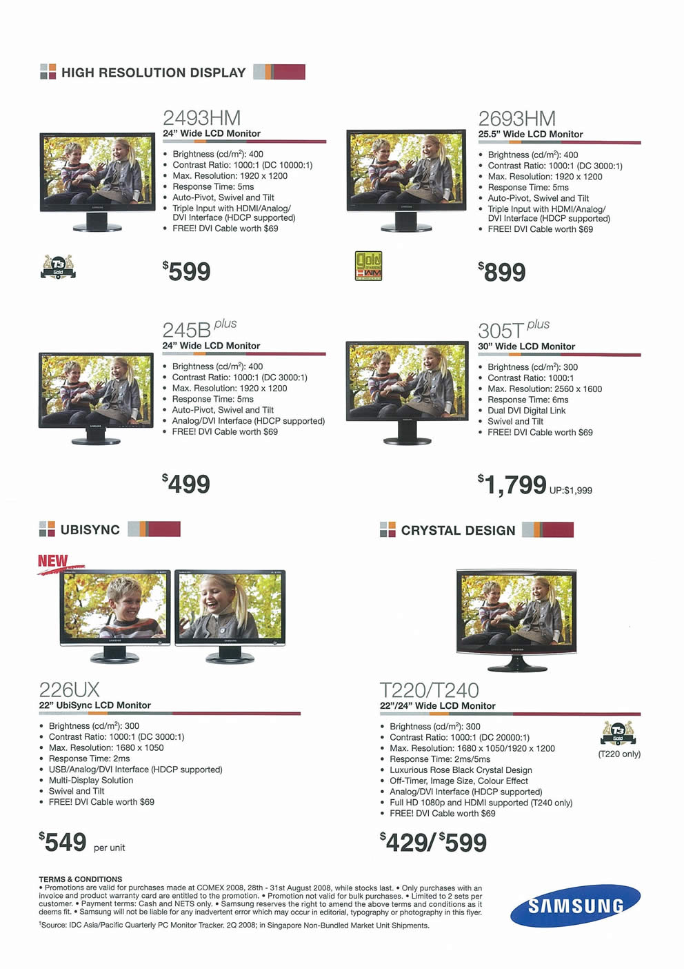 Comex 2008 price list image brochure of Samsung LCD TVs Page 2