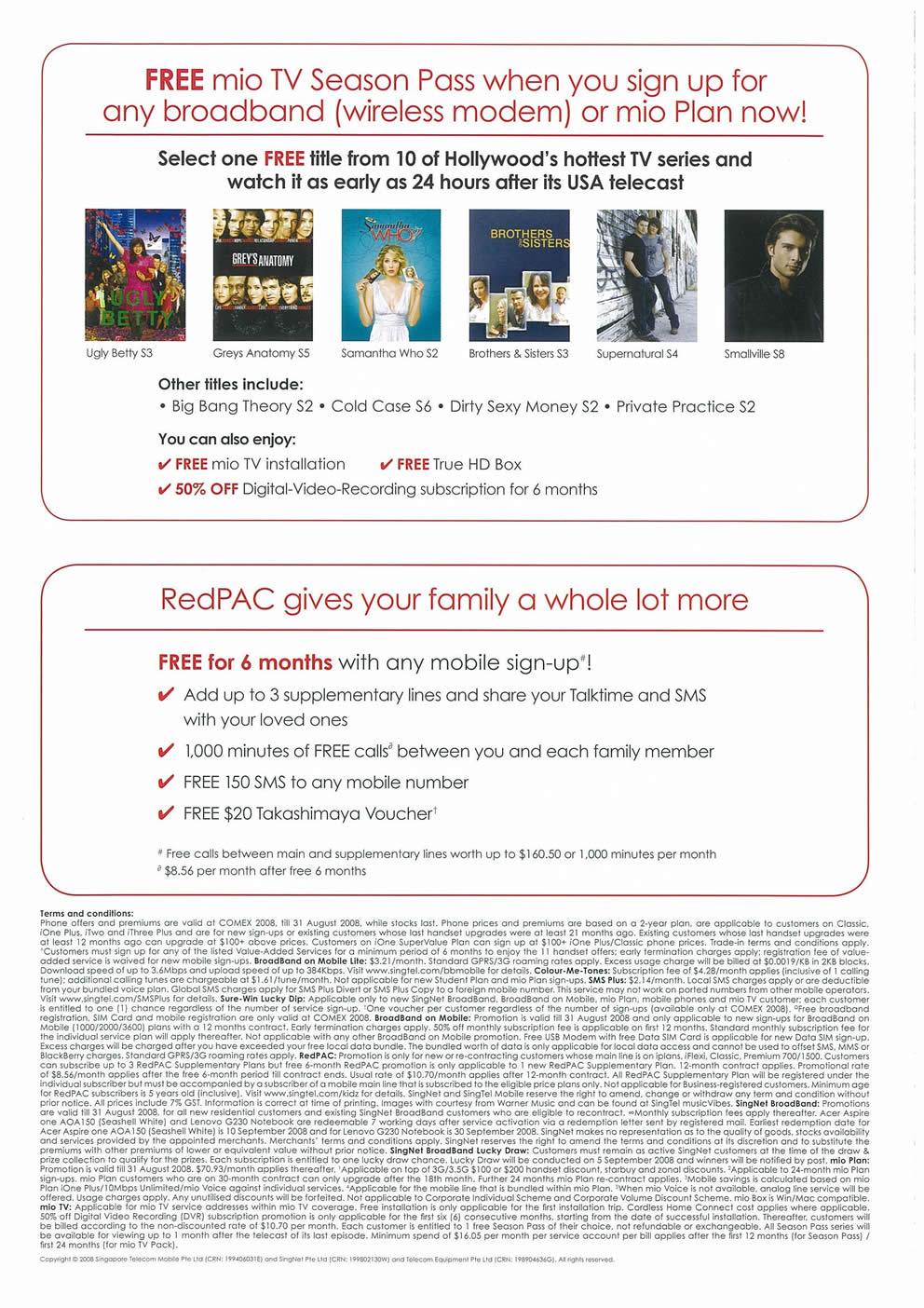 Comex 2008 price list image brochure of SingTel Mio Page 2