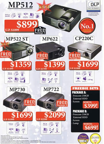 Comex 2008 price list image brochure of Benq Projectors Psychosnake