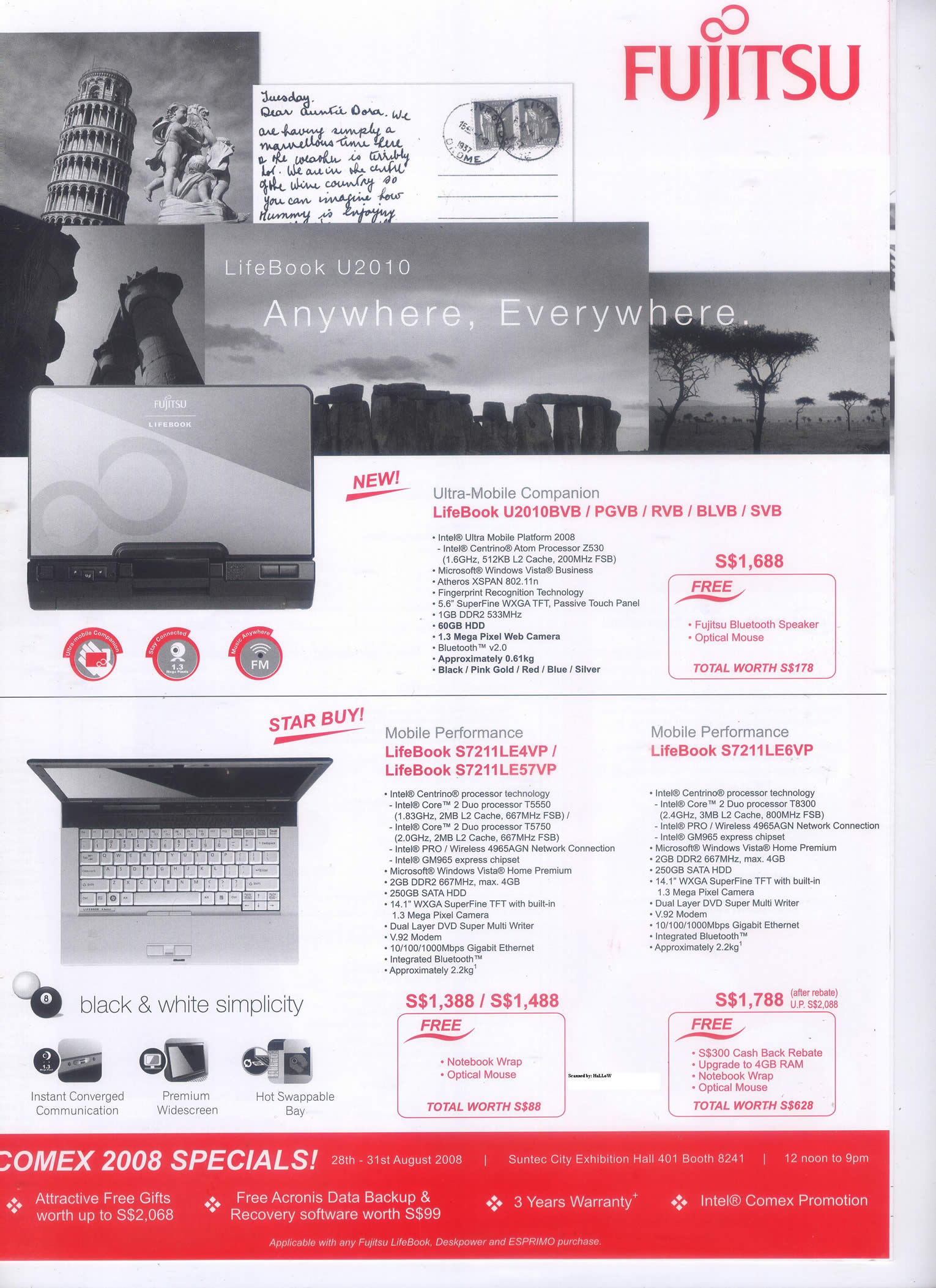 Comex 2008 price list image brochure of Fujitsu 1