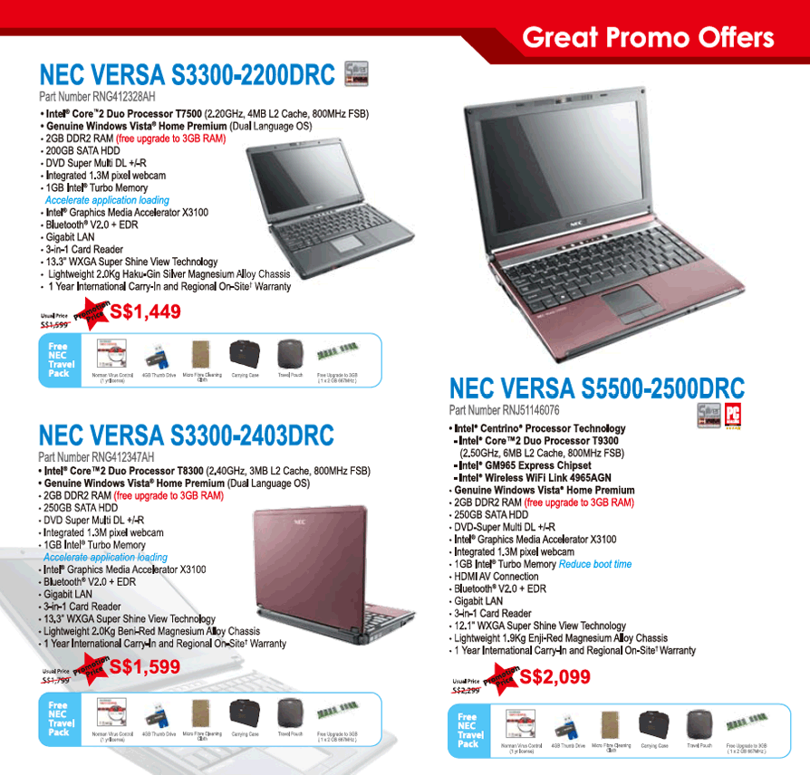 Comex 2008 price list image brochure of Nec Versa S3300-s5500-1