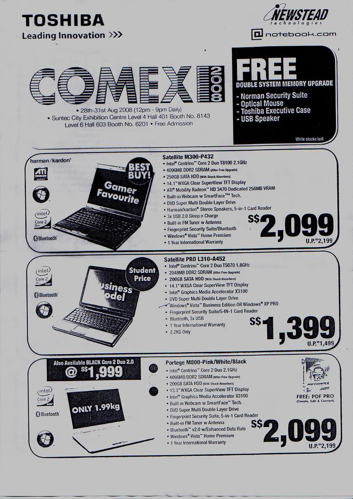 Comex 2008 price list image brochure of Toshiba Notebooks Maayub15toshiba 3a38038a51 B