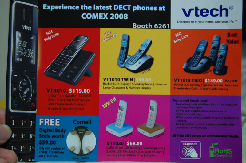 Comex 2008 price list image brochure of Vtech Dect Phones 1