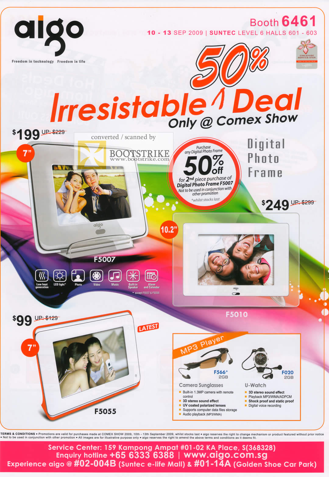 Comex 2009 price list image brochure of Aigo Digital Photo Frame F5007 F5010 F5055