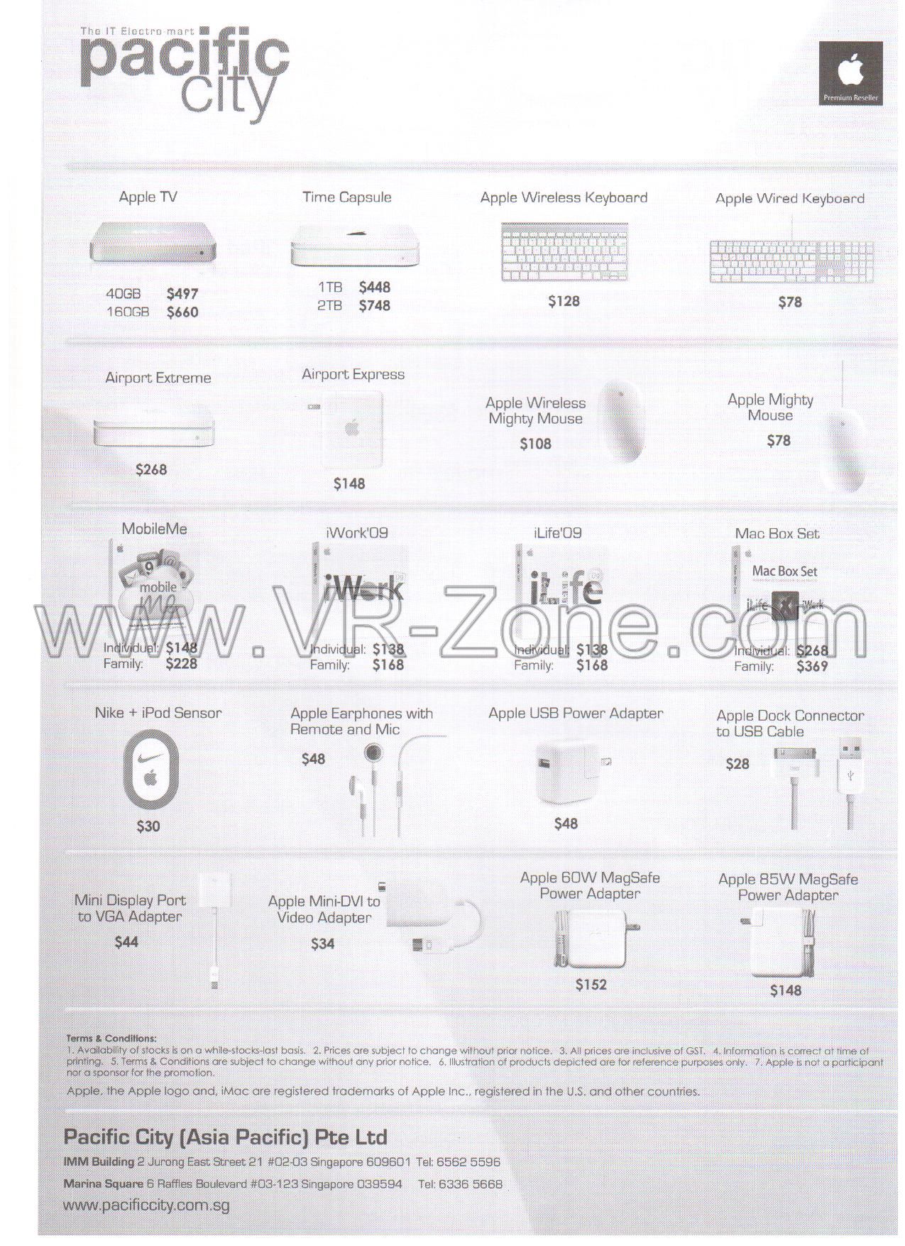 Comex 2009 price list image brochure of Apple Accessories TV Time Capsule Wireless Keyboard Airport Mouse Pacific City