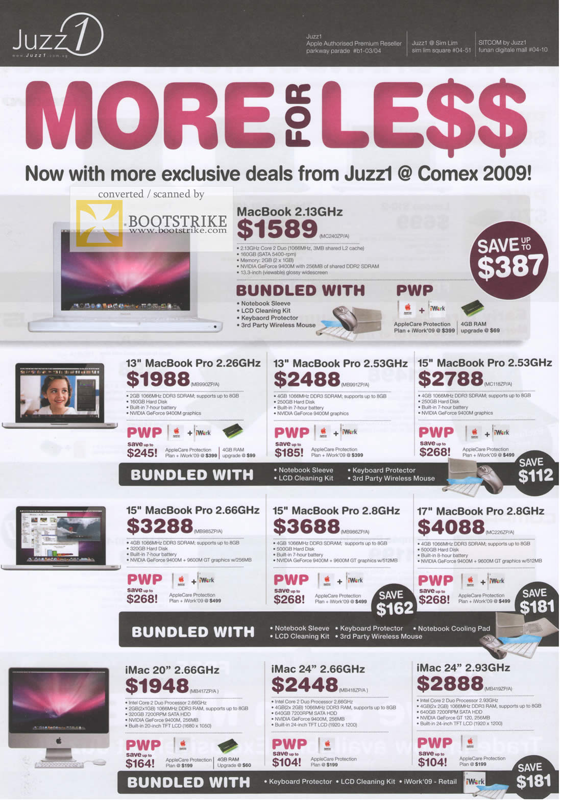 Comex 2009 price list image brochure of Apple Juzz1 MacBook Pro IMac