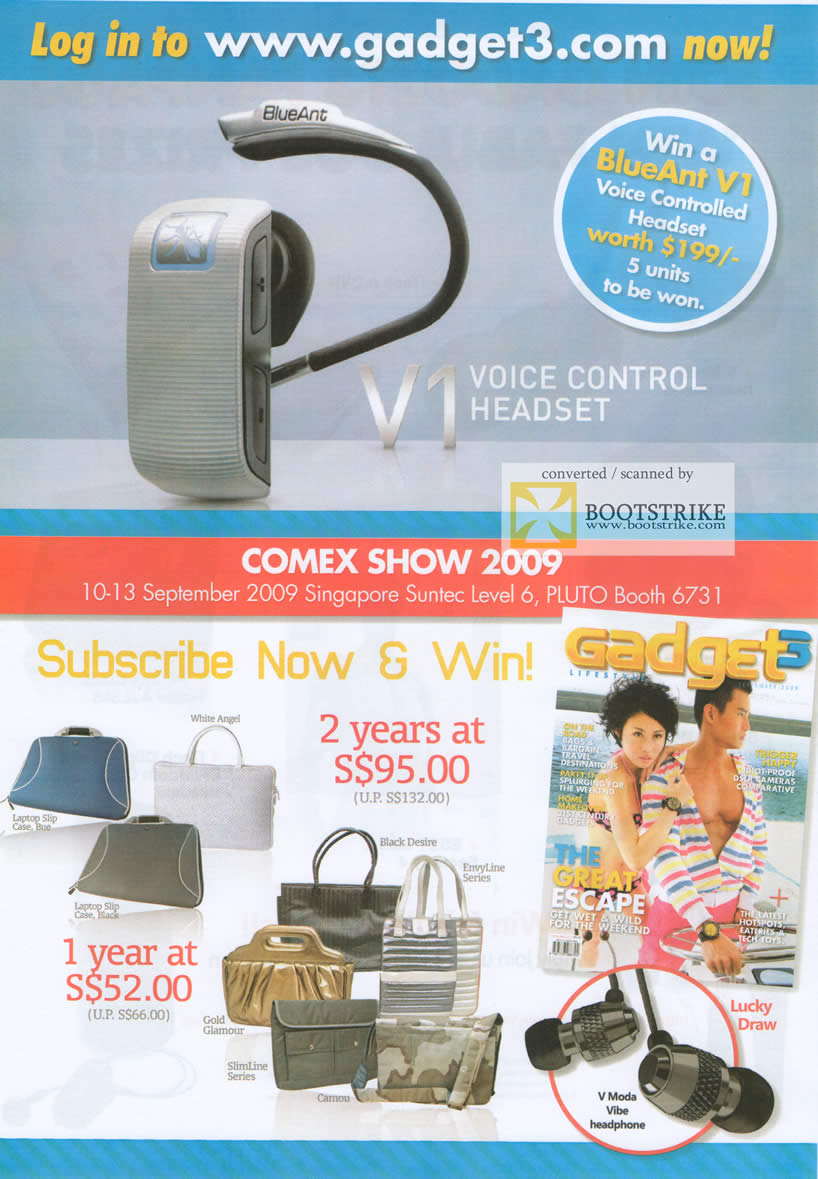 Comex 2009 price list image brochure of Gadget3 Subscription