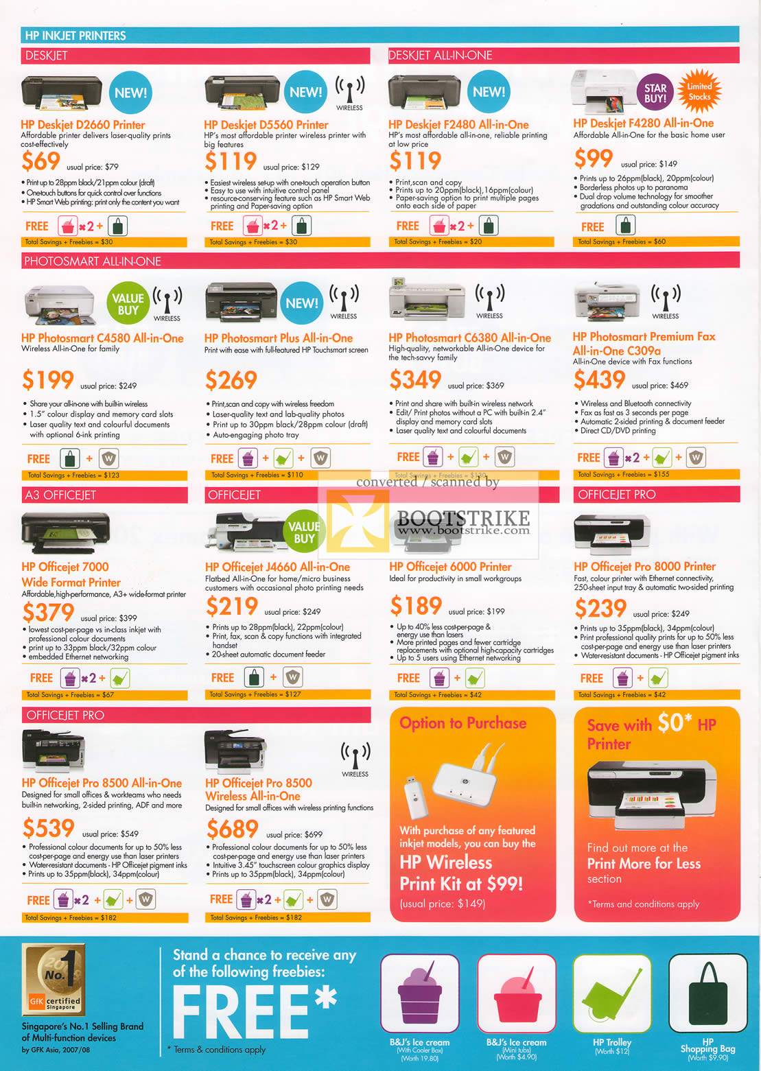 Comex 2009 price list image brochure of HP Inkjet Printers Photosmart All In One A3 Officejet Pro Wireless