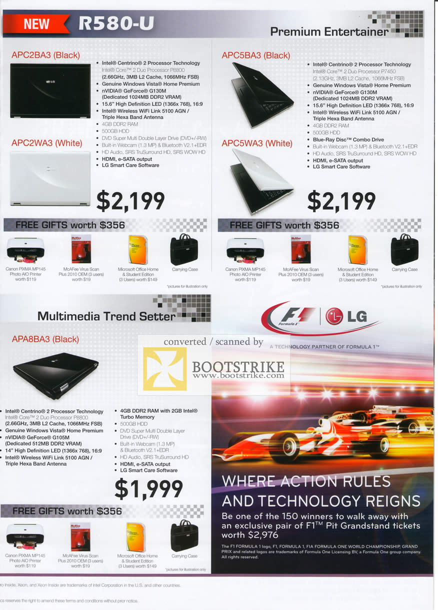Comex 2009 price list image brochure of LG Notebooks R580-U APC2BA3 APC5BA3 APC2WA3 APC5WA3 APA8BA3