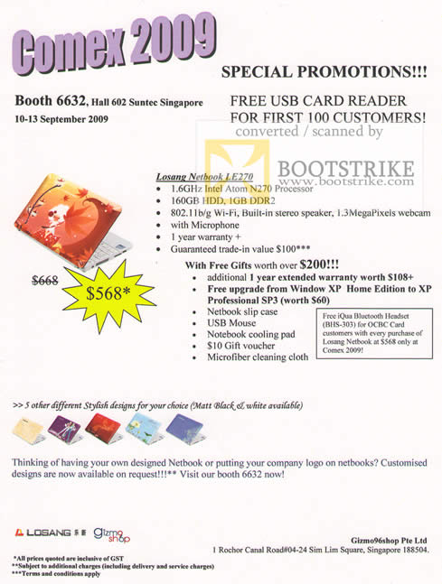 Comex 2009 price list image brochure of Losang Netbook LE270