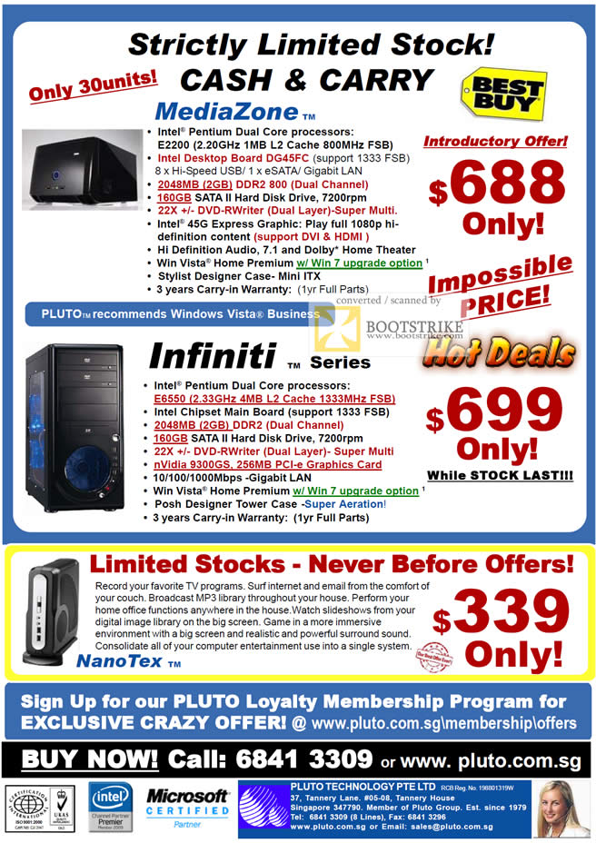 Comex 2009 price list image brochure of Pluto MediaZone Infiniti Desktop System