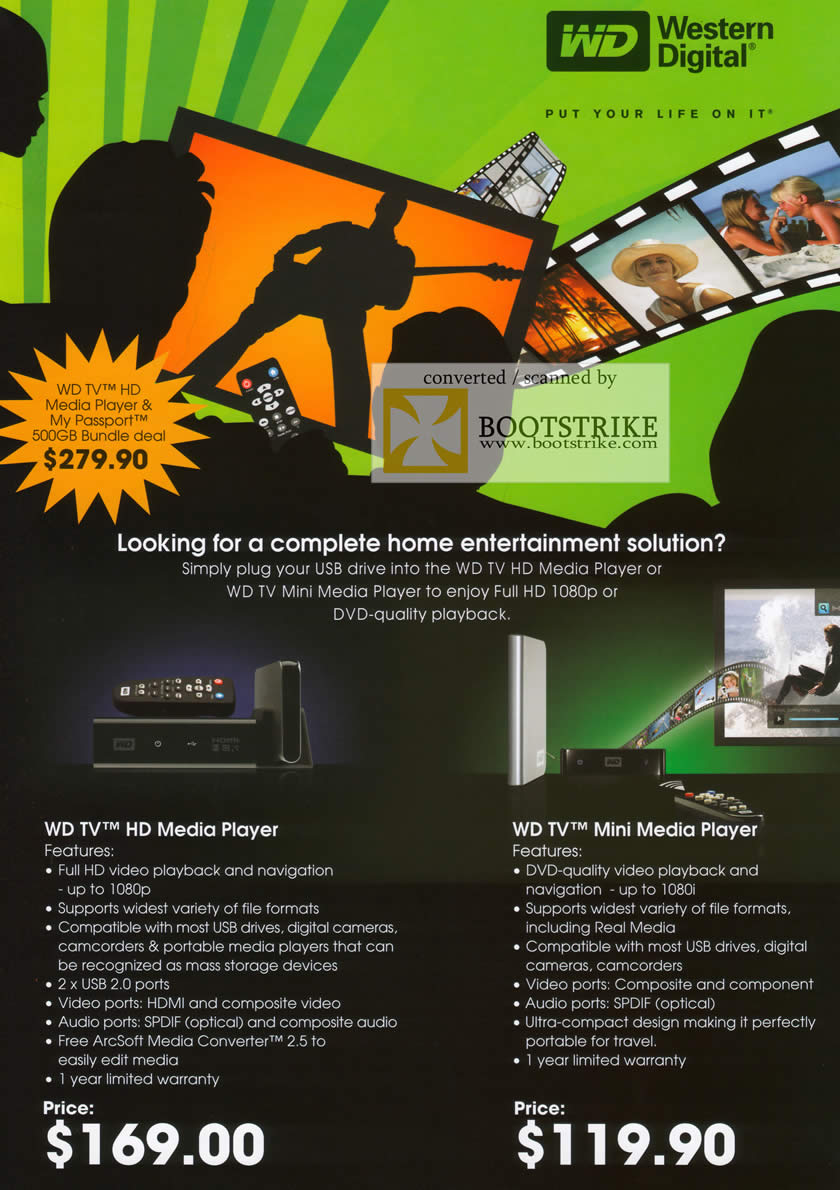 Comex 2009 price list image brochure of Western Digital WD TV HD Mini Media Player