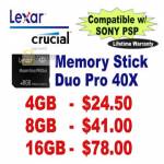 Lexar Crucial Memory Stick Duo Pro PSP B6346