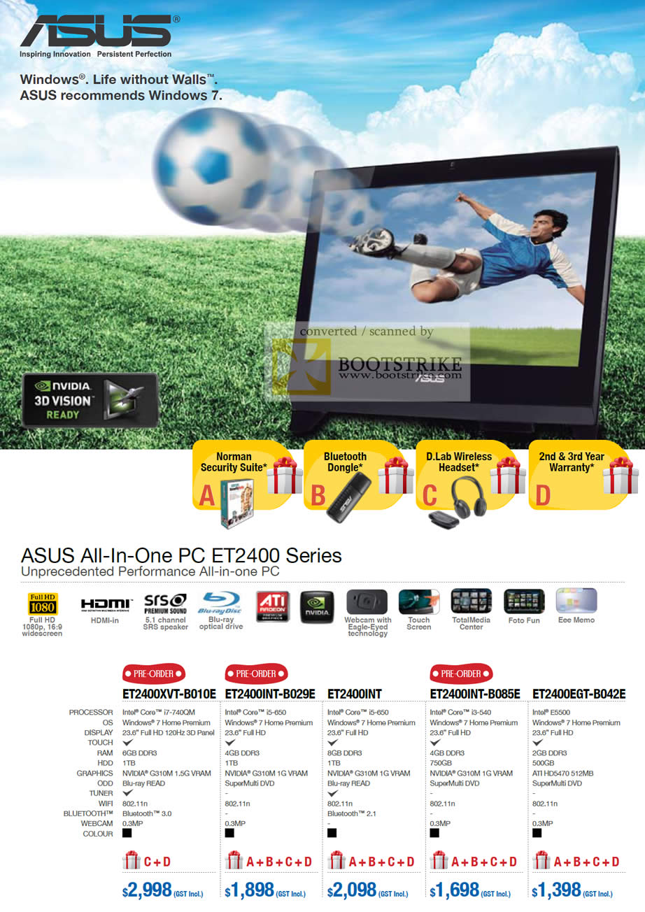 Comex 2010 price list image brochure of ASUS NVidia 3D Vision All In One PC ET2400 Series ET2400XVT ET2400INT ET2400EGT