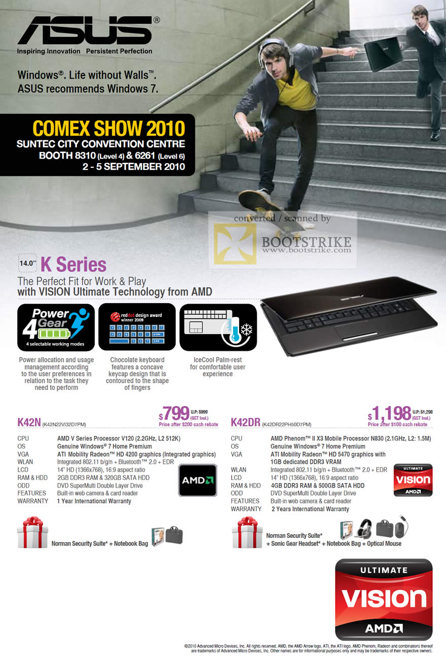 Comex 2010 price list image brochure of ASUS Notebook K Series K42N K42DR AMD Ultimate Vision
