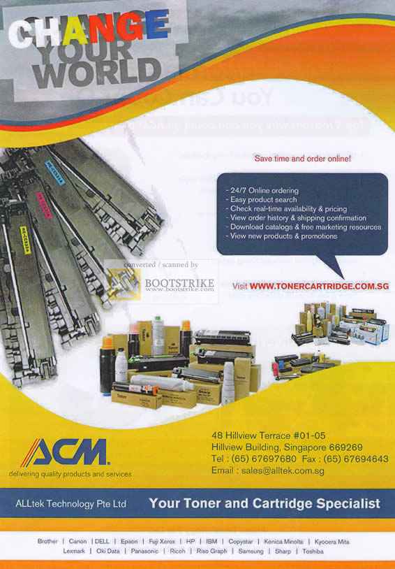 Comex 2010 price list image brochure of Alltek ACM Toner Cartridge