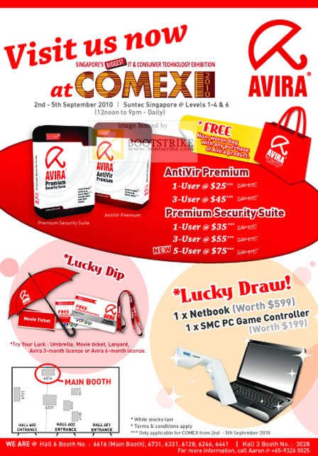 Comex 2010 price list image brochure of Avira Premium Security Suite AntiVir Antivirus Lucky Dip