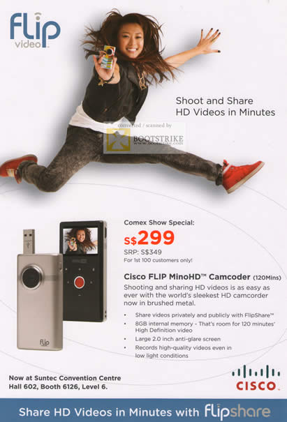 Comex 2010 price list image brochure of Cisco Flip MinoHD Camcorder
