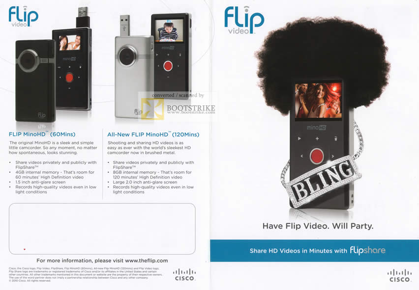 Comex 2010 price list image brochure of Cisco Flip Video Flipshare MinoHD