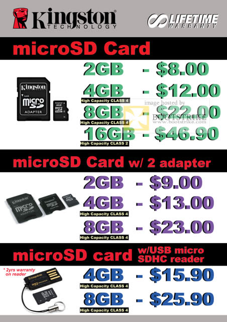 Comex 2010 price list image brochure of Convergent Kingston MicroSD Card Adapter USB Reader