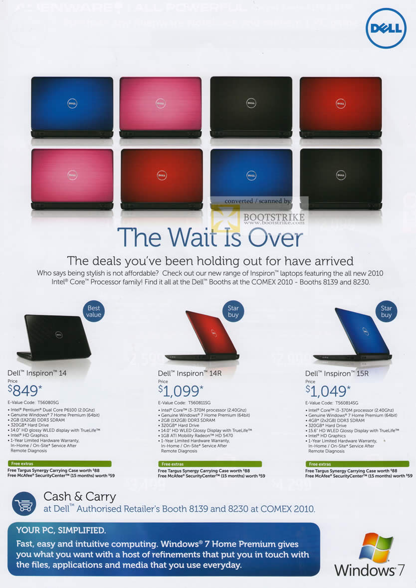 Comex 2010 price list image brochure of Dell Notebooks Inspiron 14 14R 15R