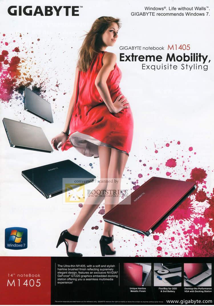 Comex 2010 price list image brochure of Digital Asia Gigabyte Notebook M1405