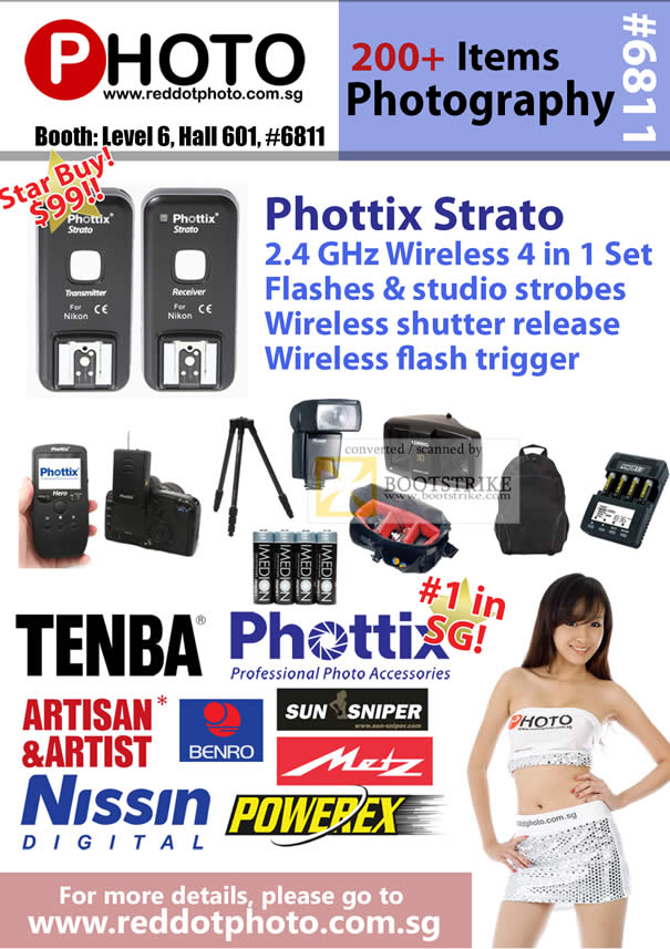 Comex 2010 price list image brochure of EastGear Red Dot Photo Phottix Strato Wireless Shutter Release Flash Trigger Tenba Nissin Porex Sun Sniper