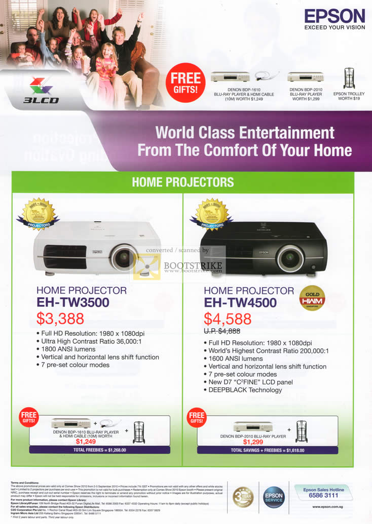 Comex 2010 price list image brochure of Epson Projectors EH TW3500 TW4500