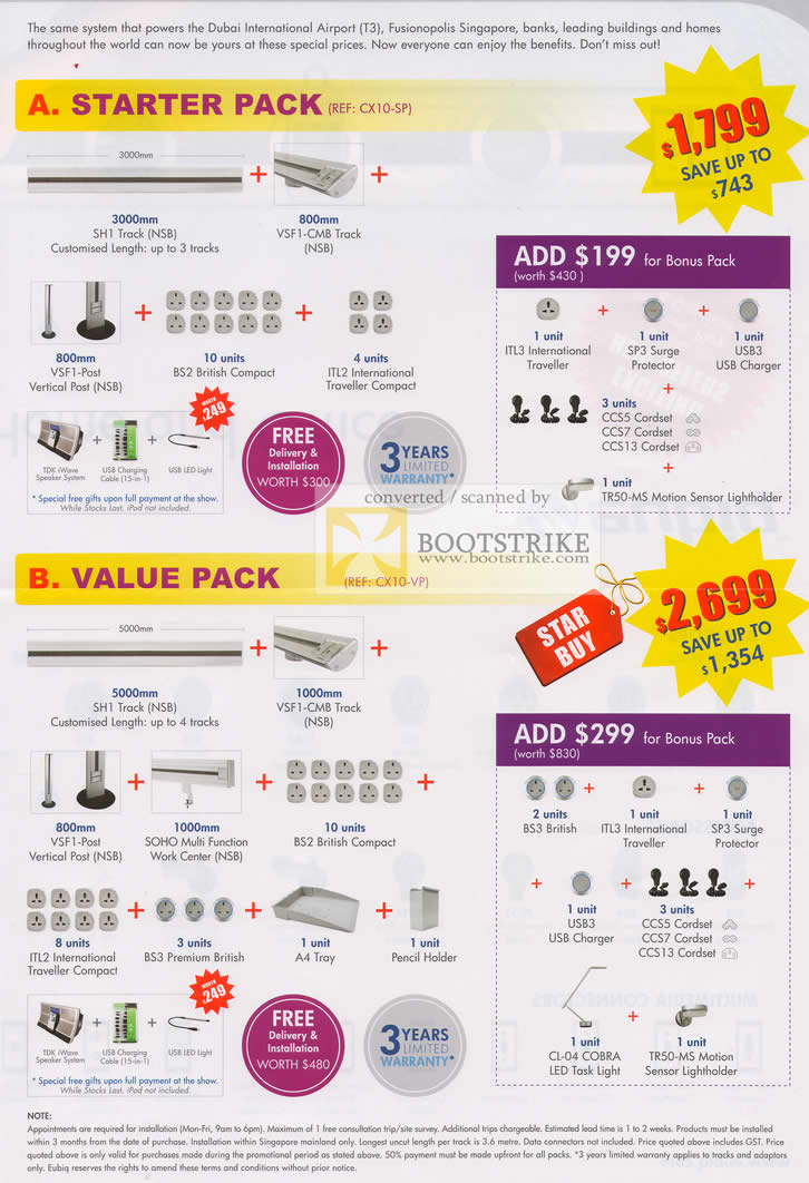 Comex 2010 price list image brochure of Eubiq Starter Pack Value
