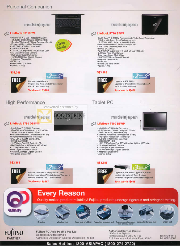 Comex 2010 price list image brochure of Fujitsu Notebooks Lifebook P8110EW P770 B7WP E780 DB7WP T900 B5WP