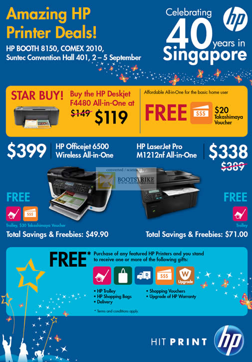 Comex 2010 price list image brochure of HP Printers Officejet 6500 Wireless All In One AIO LaserJet Pro M1212nf