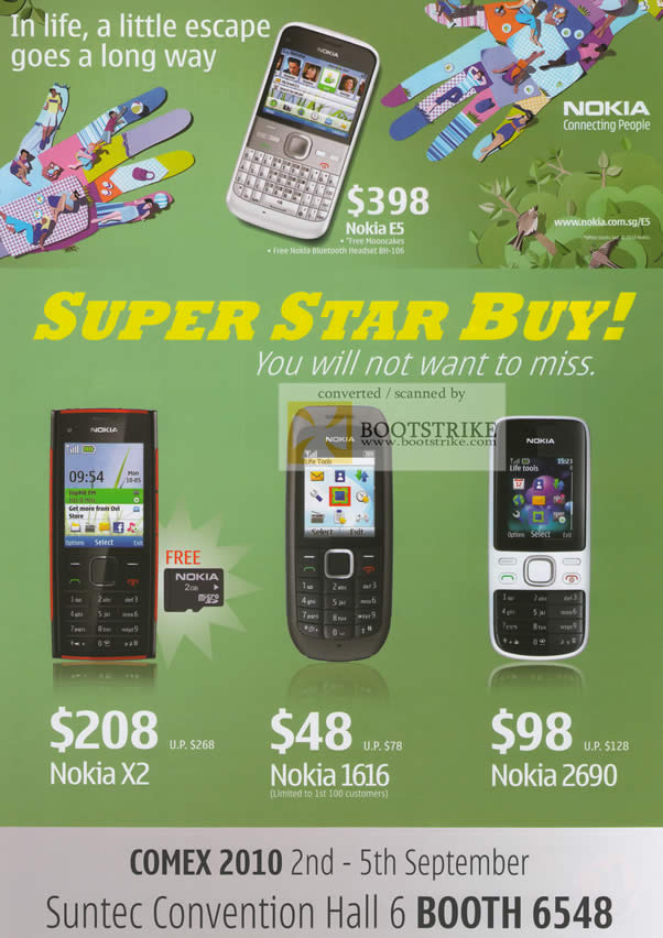 Comex 2010 price list image brochure of Jim Rich Nokia Mobile Phones E5 X2 1616 2690