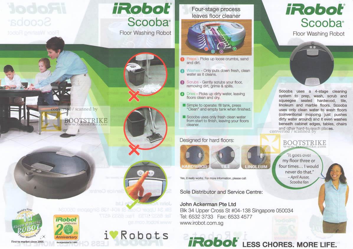 Comex 2010 price list image brochure of John Ackerman IRobot Scooba Floor Washing Robot