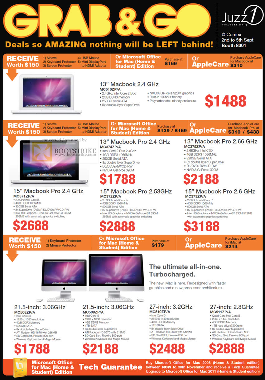 Comex 2010 price list image brochure of Juzz1 Apple Macbook Pro IMac Notebooks Desktop PCs