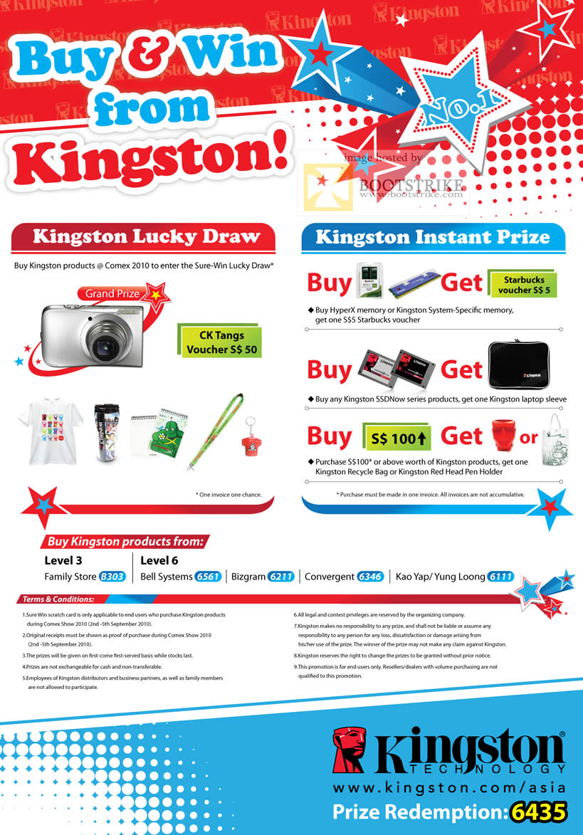 Comex 2010 price list image brochure of Kingston Memory SSDNow HyperX Buy Win Lucky Draw Instant Prize