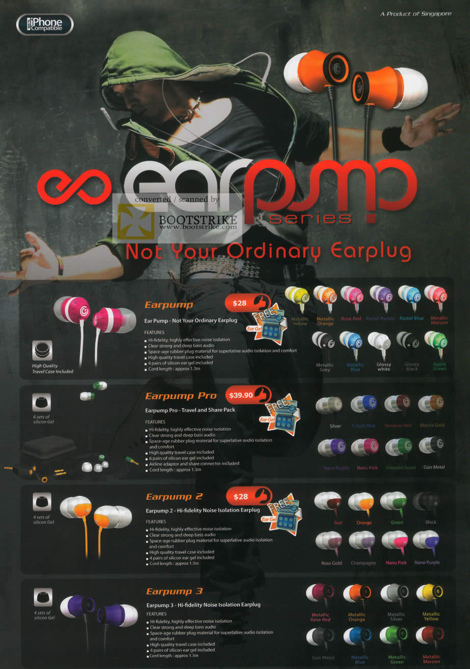 Comex 2010 price list image brochure of Leap Frog Sonic Gear Earplug Earpump Pro 2 3