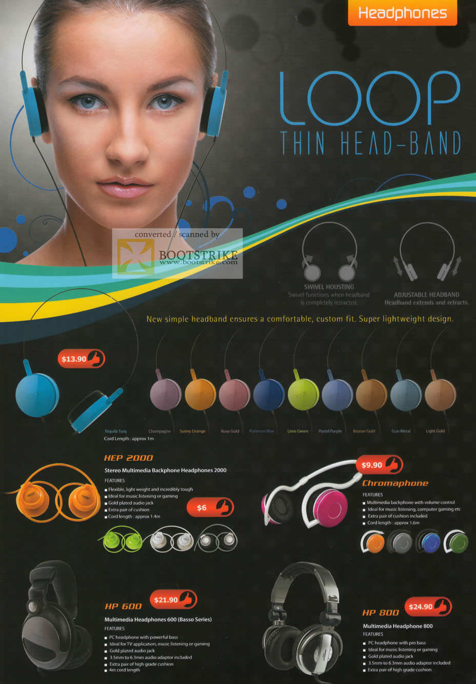 Comex 2010 price list image brochure of Leap Frog Sonic Gear Loop Thin Head Band HEP 2000 Backphone Chromaphone HP 600 Basso 800