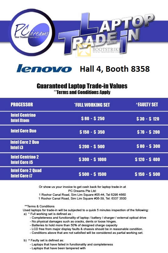 Comex 2010 price list image brochure of Lenovo PC Dreams Notebook Trade In