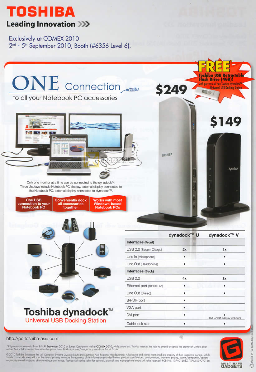 Comex 2010 price list image brochure of Mclogic Toshiba Dynadock U V Universal USB Docking Station