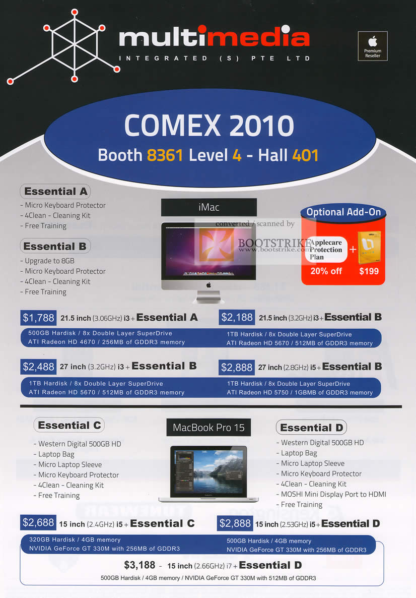 Comex 2010 price list image brochure of Multimedia Int Apple IMac Macbook Pro 15