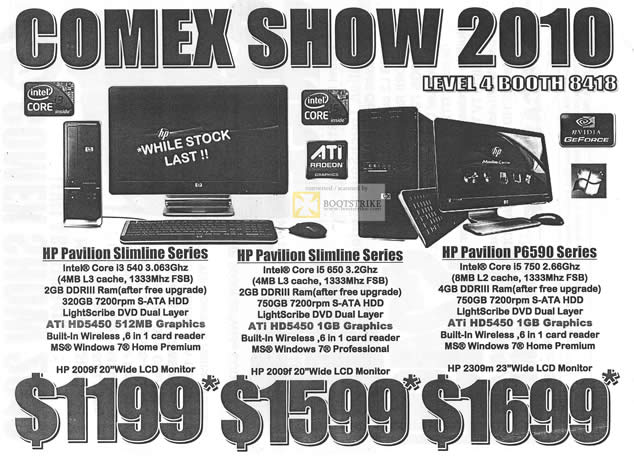 Comex 2010 price list image brochure of Newstead Desktop PCS HP Pavilion Slimline P6590 Series