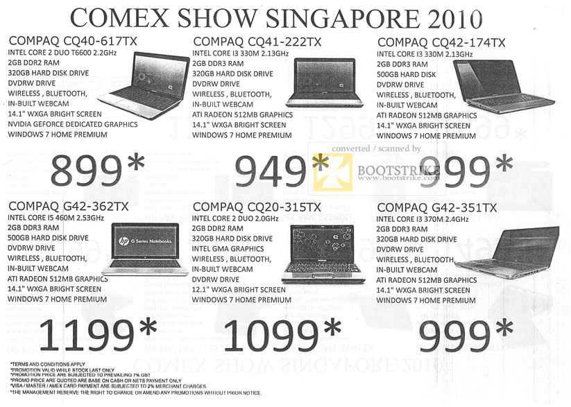 Comex 2010 price list image brochure of Newstead Notebooks Compaq CQ40 617TX CQ41 222TX CQ42 174TX G42 362TX CQ20 315TX 351TX