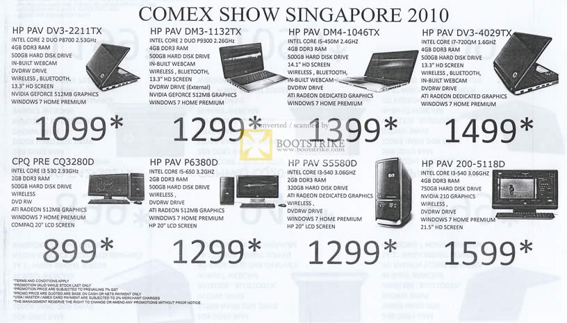 Comex 2010 price list image brochure of Newstead Notebooks Desktop PC HP PAV DV3 2211TX DM3 1132TX DM4 1046TX 4029TX CPQ PRE CQ3280D 200