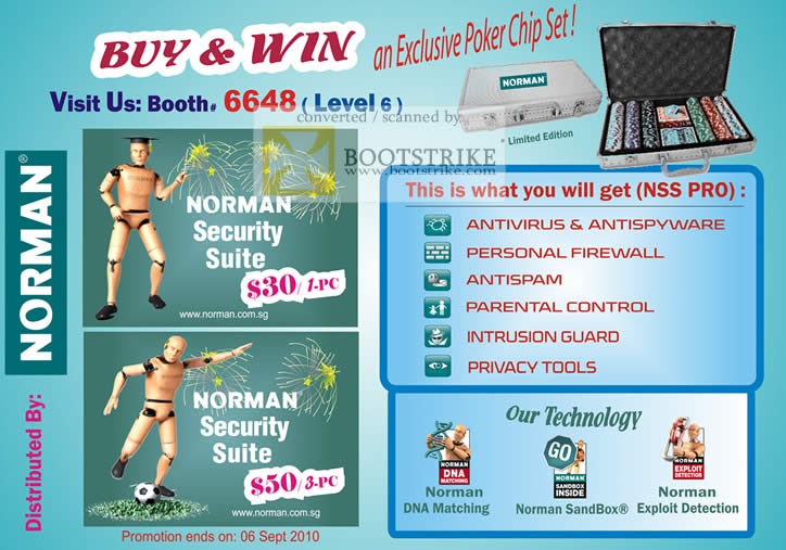 Comex 2010 price list image brochure of Norman Security Suite Pro Antivirus Antispyware Firewall Antispam Parental Control