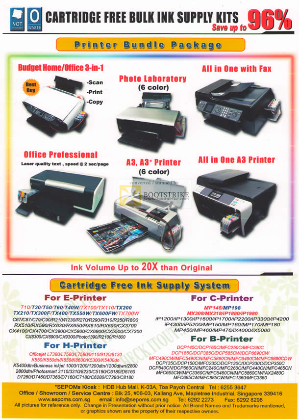 Comex 2010 price list image brochure of Nuink Sepoms Cartridge Free Ink Supply System