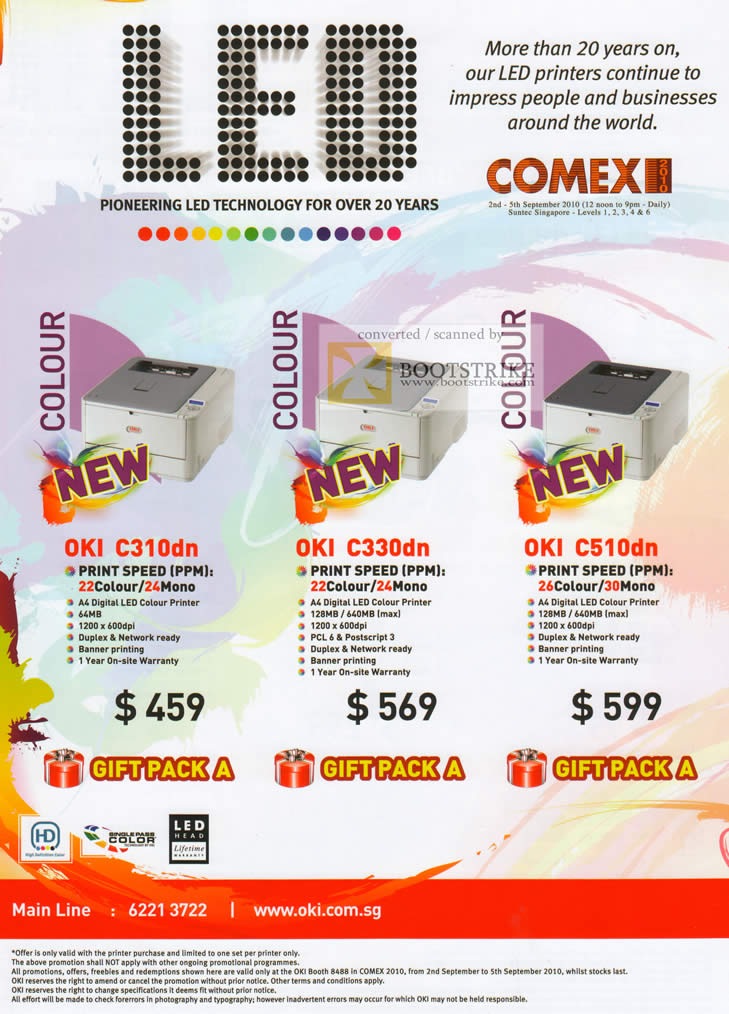 Comex 2010 price list image brochure of Oki Printers LED Colour C310dn C330dn C510dn